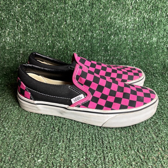 Vans Shoes - Vans Classic Slip-On Checkerboard Canvas Emo Punk Skate Shoes Pink Womens Size 7